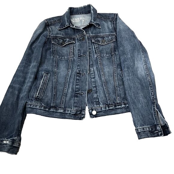 Gap 1969 Icon Denim Distressed Jacket RN 54023 Blue Women’s Size Small - Picture 1 of 5